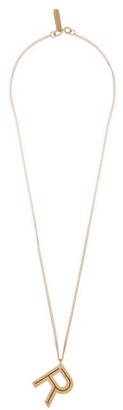 Burberry Hammered Letter-pendant Gold-plated Necklace - Gold