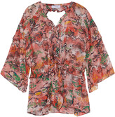 Thumbnail for your product : IRO Reopam Open-back Ruffled Snake-print Georgette Blouse