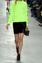 Thumbnail for your product : Christopher Kane Cutout ruffled neon cashmere sweater