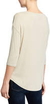 Thumbnail for your product : Majestic Filatures Soft-Touch Metallic Long-Sleeve Boat-Neck Top
