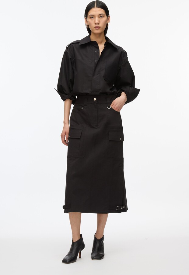 Black Utility Cargo Skirt in BLACK