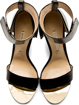 Thumbnail for your product : Nicholas Kirkwood Black Leather Horn Heel Sandals