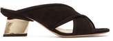 Thumbnail for your product : Nicholas Kirkwood Veronika Split Mirror Heel Suede Mules - Womens - Black