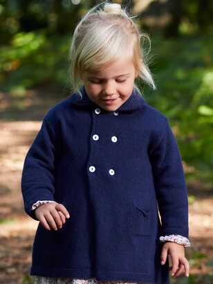 Trotters Confiture Baby Alexandria Knitted Cashmere Blend Coat, Navy
