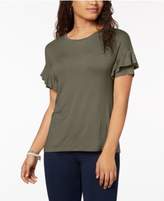 Thumbnail for your product : Ultra Flirt by Ikeddi Juniors' Ruffle-Sleeved T-Shirt