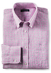 Lands' End Men's Traditional Irish Linen Buttondown Collar Shirt-Jupiter Multi Plaid