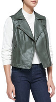 Thumbnail for your product : Neiman Marcus Cusp by Faux-Leather Zip Vest, Military