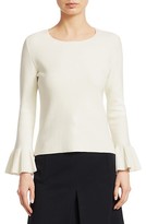 Thumbnail for your product : Akris Punto Flounce-Sleeve Knit Pullover Sweater