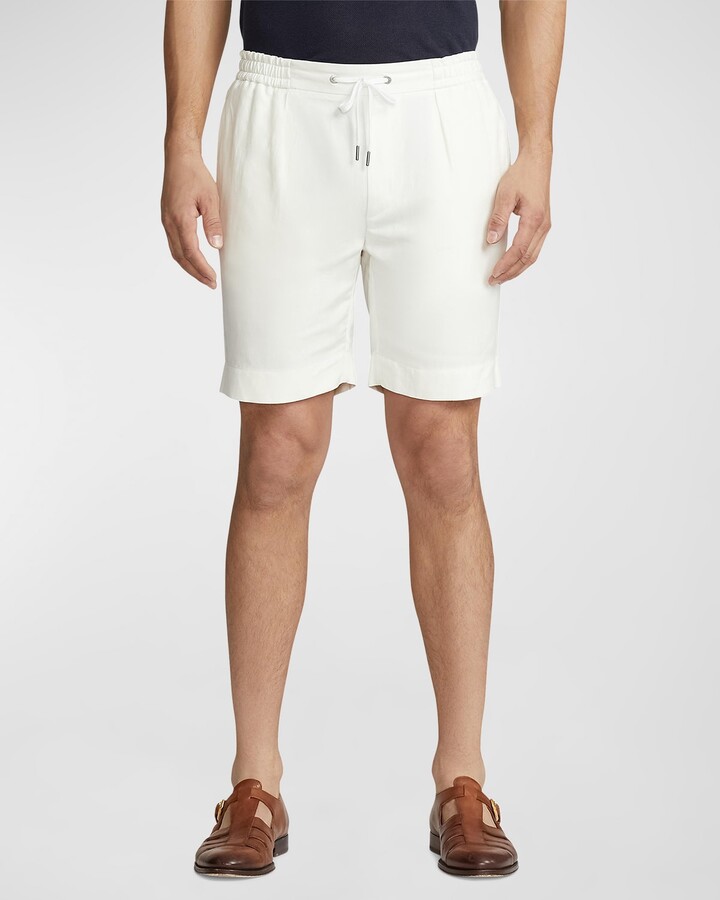 QNIHDRIZ Cotton Linen Shorts for Men Belt Loops Drawstring Shorts