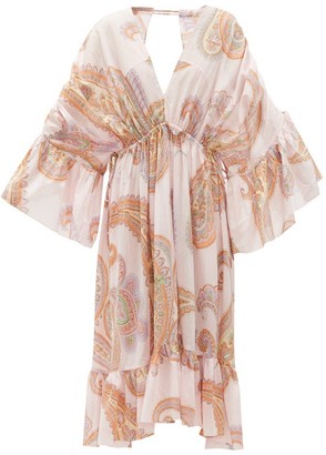 Loup Charmant Sunrise Paisley-print Organic-cotton Dress - Pink Print