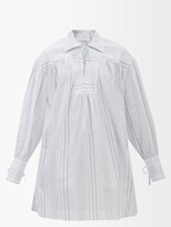 Thumbnail for your product : Loup Charmant Bonny Striped Cotton-blend Voile Dress - White Stripe