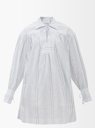 Loup Charmant Bonny Striped Cotton-blend Voile Dress - White Stripe