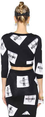 Moschino Cropped Shopping Bags Wool Sweater