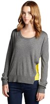 Thumbnail for your product : Jamison heather and yellow high low hem 'Barrington' scoop neck sweater