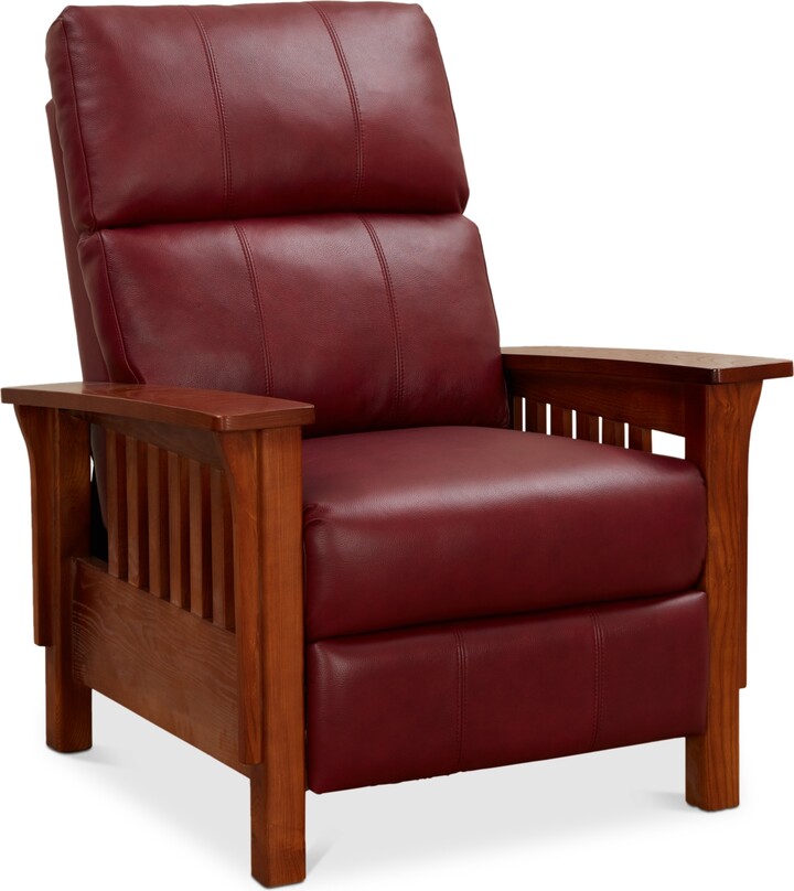 Furniture Harrison Leather Pushback Recliner, Created for Macy's