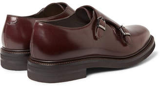 Brunello Cucinelli Leather Monk-Strap Shoes - Men - Burgundy