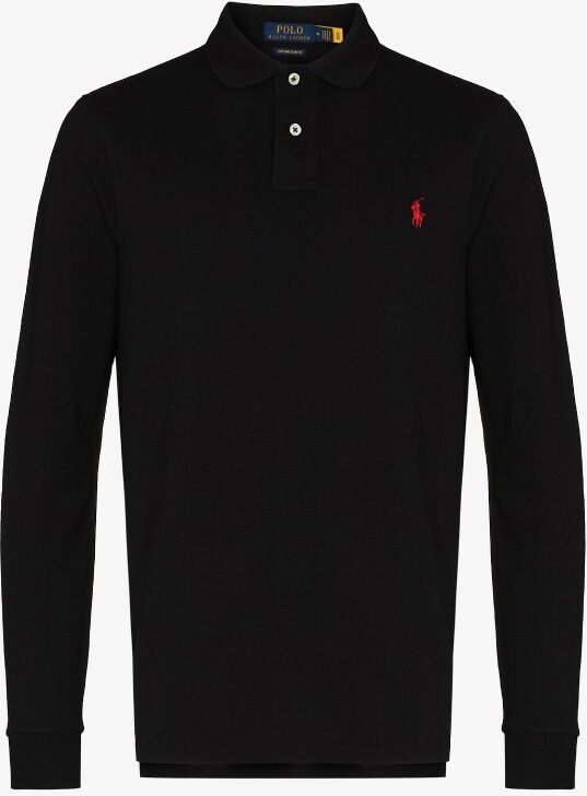 ralph lauren long sleeve polo black
