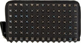 Thumbnail for your product : Valentino Black Leather Full Rockstud Continental Wallet