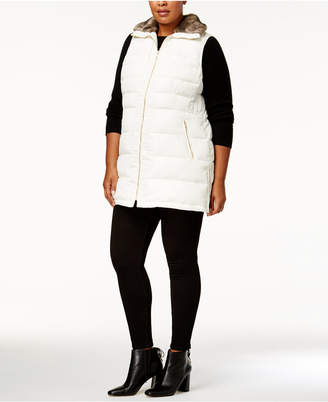 Charter Club Plus Size Faux-Fur-Collar Puffer Vest, Created for Macy's