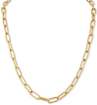 Esquire Men's Jewelry Cable Link 22" Chain Necklace in Gold-Tone Ion-Plated Stainless Steel, Created for Macy's