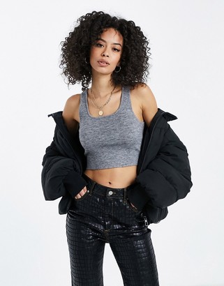 ASOS Tall ASOS DESIGN Tall co-ord knitted crop cami in grey