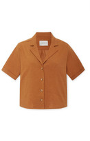 Thumbnail for your product : Anémone The Hutton Linen-blend Shirt - Orange