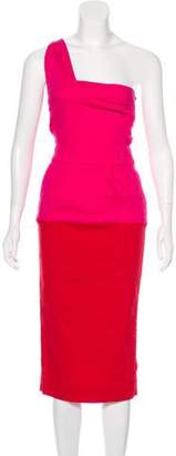 Preen Line One-Shoulder Colorblock Dress