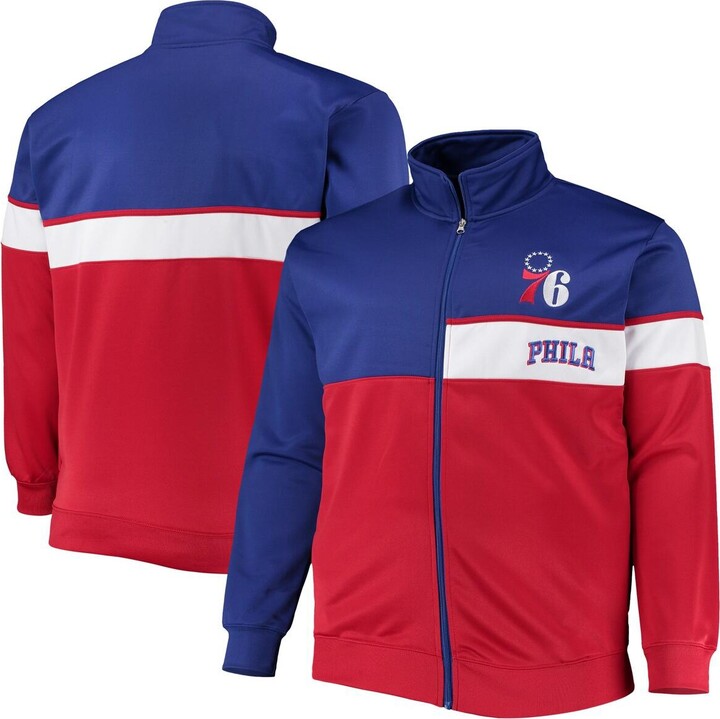 Profile Men's Royal, Red Philadelphia 76ers Big and Tall Pieced Body Full-Zip Track Jacket - Royal, Red