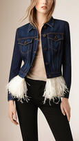 Thumbnail for your product : Burberry Denim Jacket With Ostrich Feathers