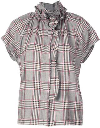 A Shirt Thing ruffled check blouse