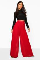 Thumbnail for your product : boohoo Petite Premium Wide Leg Pleated Trousers