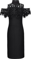 Thumbnail for your product : Smart and Joy Women's Black Lace On Top Cold Shoulders Fitted Dress