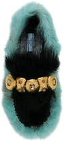 Thumbnail for your product : Prada fur and embellished loafers