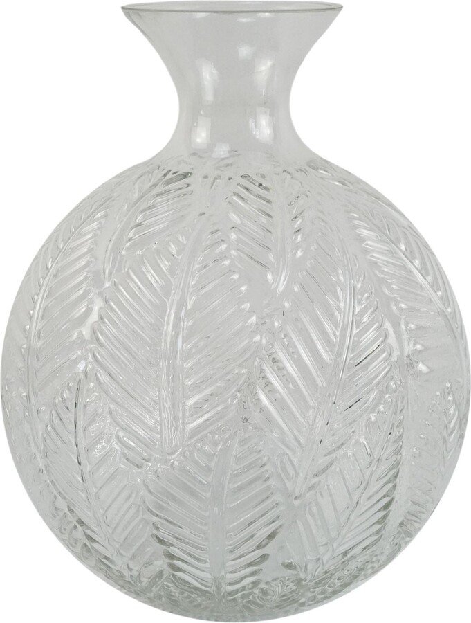 Leaf 26cm Clear Fern Print Glass Bottle Vase ShopStyle