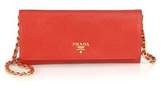 Thumbnail for your product : Prada Saffiano Metal Oro Chain Wallet