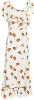 Thumbnail for your product : Ganni Roseburg One-shoulder Floral-print Washed-crepe Maxi Dress
