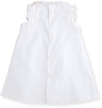 Luli & Me Sleeveless Organza Dress w/ Bonnet & Bloomers, Ivory, Size 3-24 Months