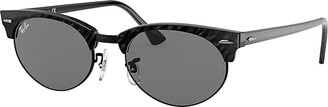 Ray-Ban Sunglasses Unisex Clubmaster Oval - Black Frame Grey Lenses 52-19