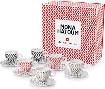 Mona Hatoum illy Art Collection - Set of 6 Cappuccino Cups and Saucers