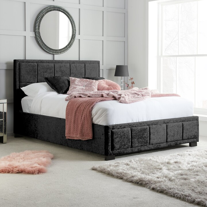 Dunelm Hannover Black Crushed Velvet Bed Frame Black ShopStyle