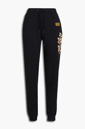 Kenzo Embroidered French cotton-terry track pants