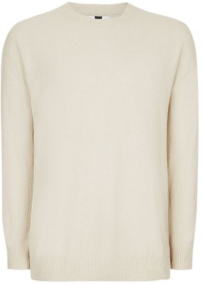 Topman Off White Textured Boucle Slim Fit Jumper