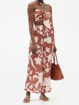 Thumbnail for your product : CALA DE LA CRUZ Valerie High-rise Floral Linen-poplin Culottes - Red Multi