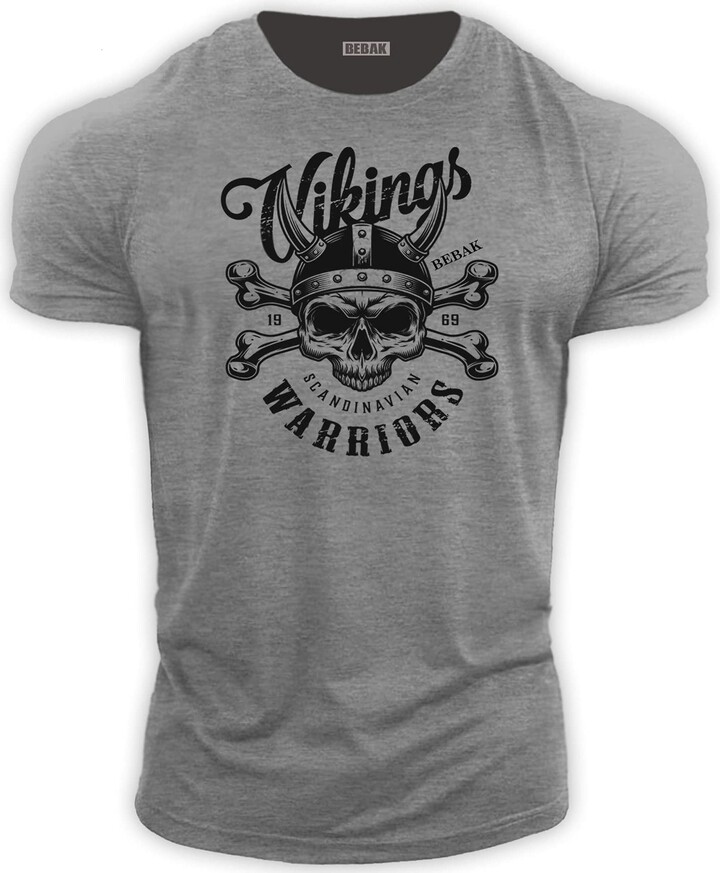 bebak Mens Gym T Shirt Viking Warrior Gym Clothes for Men Arnold
