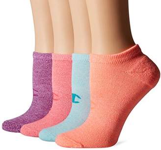 Champion Women's Double Dry 4-Pack Performance No Show Socks-Heathers
