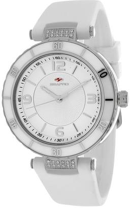 Seapro SP6410 Women's Seductive White Silicone Watch with Crystal Accents