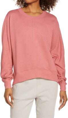 zella harmony fleece crewneck pullover