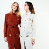 Thumbnail for your product : Relax Baby Be Cool Long Sleeve Button Up Shirt Dress With Pockets White