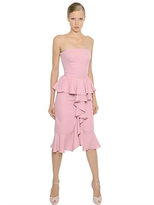 Thumbnail for your product : Alexander McQueen Strapless Ruffled Silk Crepe Dress
