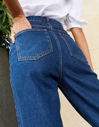 ASOS Tall ASOS DESIGN Tall high rise 'original' mom jeans in darkwash